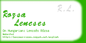 rozsa lencses business card