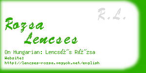 rozsa lencses business card